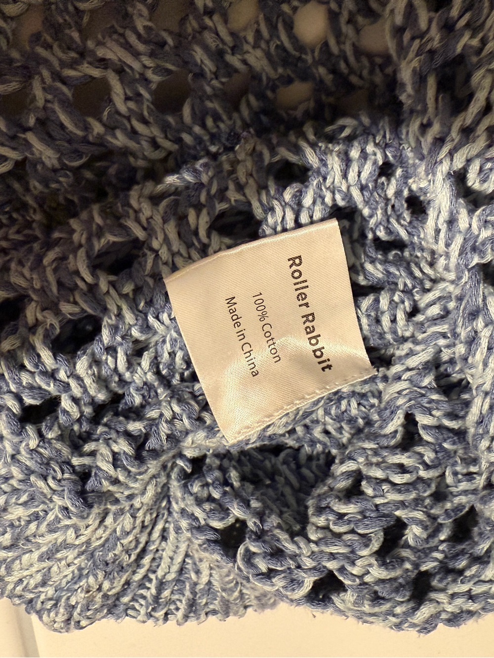 Roller Rabbit Blue Open Knit Sweater - Picture 4 of 6